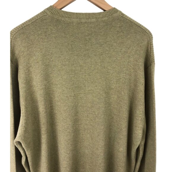 Claiborne Mens Size XL Tan Long Sleeve Ribbed Sweater 100% Cotton - Picture 7 of 11